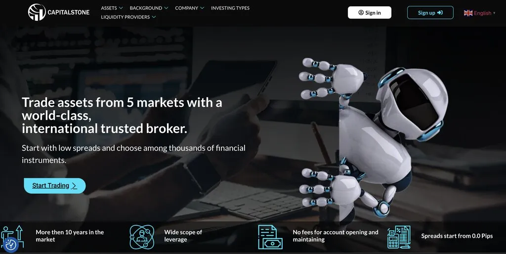 Capital Stone home page screenshot