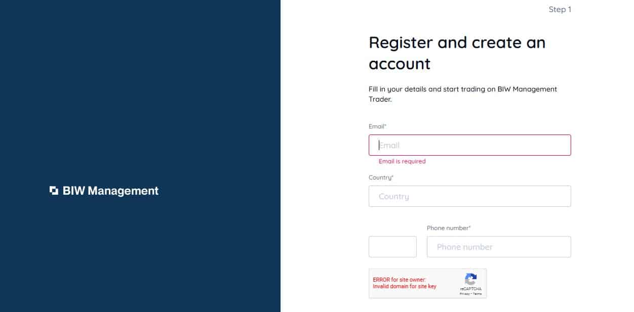 BIW Management Registration Page BIW Management Registration Page