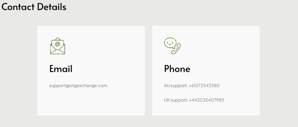 OTG EXCHANGE customer support help OTG EXCHANGE customer support help